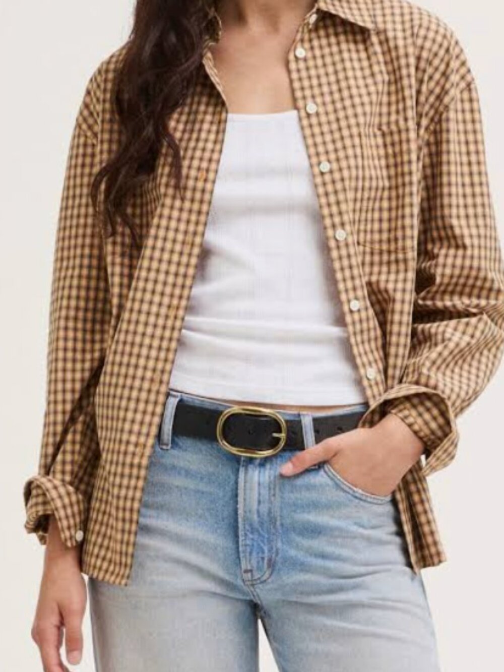 Madewell Easy Shirt in Poplin - Madewell Plaid Shirt